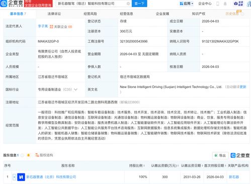 新石器宿遷成立智駕智能科技公司，加碼AI基礎軟件開發(fā)，或成自動駕駛行業(yè)新變量